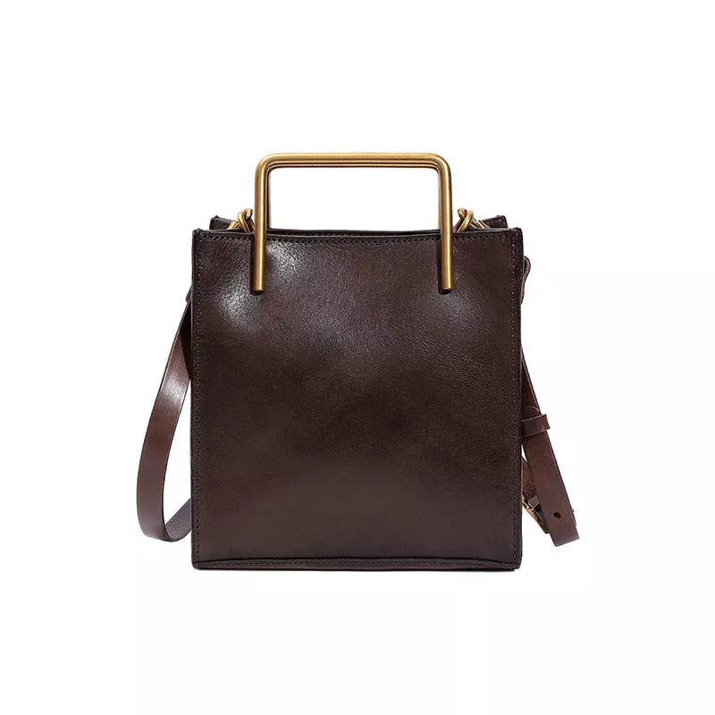 Stylish vegetable-tanned leather tote for women