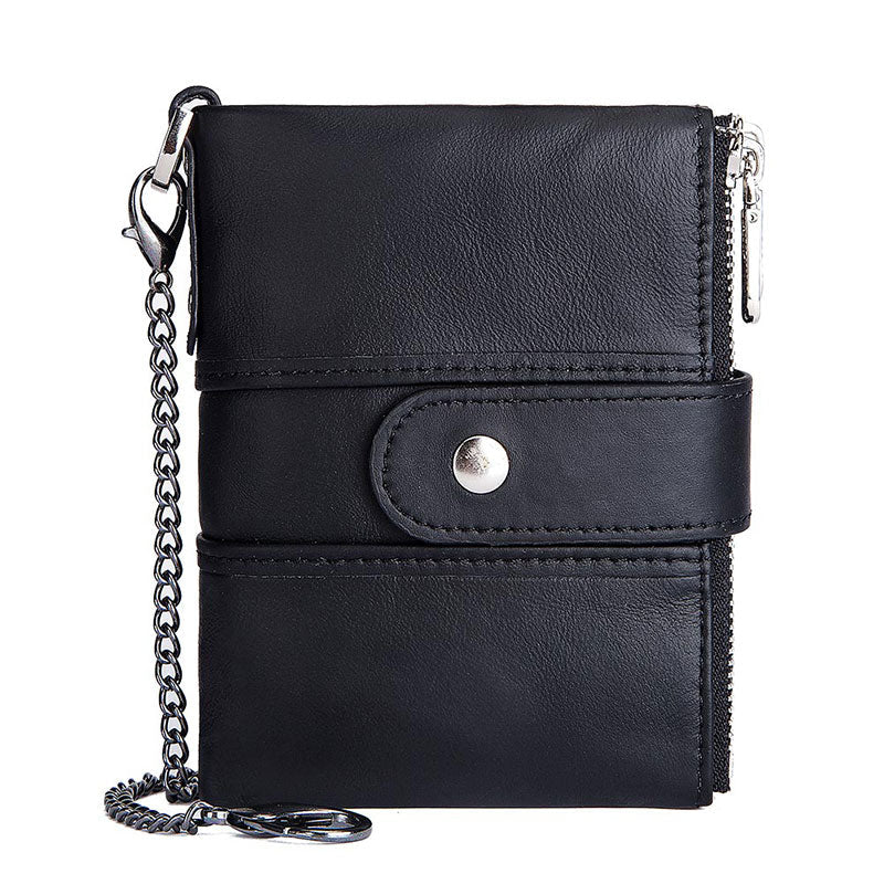 Handmade vintage men's leather wallet RFID