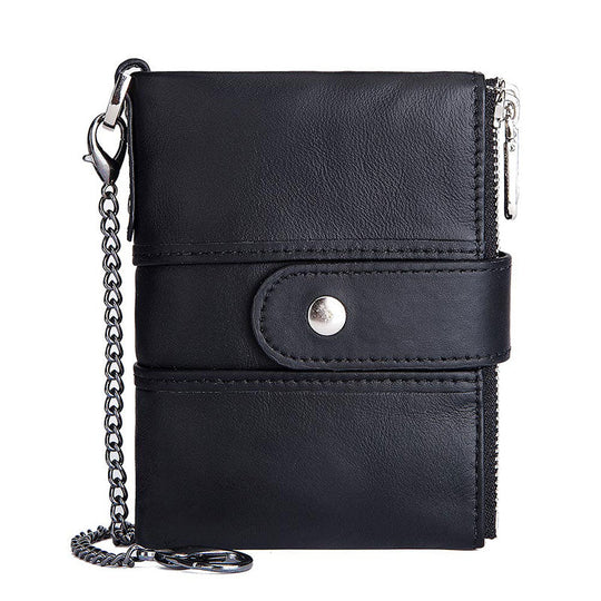 Handmade vintage men's leather wallet RFID