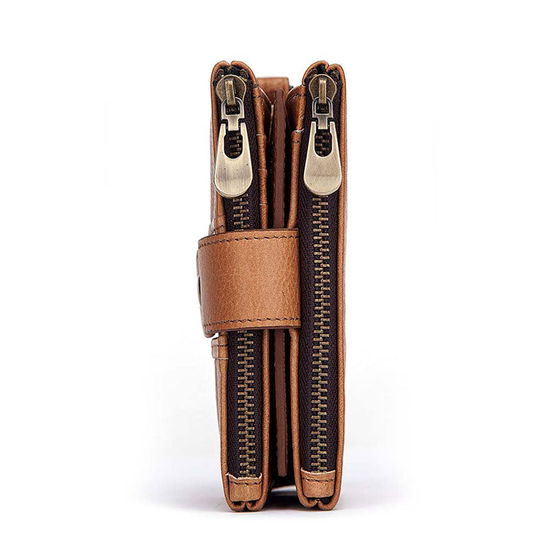 Genuine cowhide leather vintage wallet for men