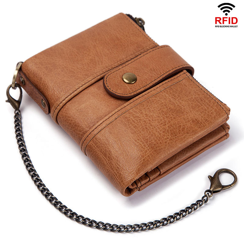 Retro style RFID-blocking men's wallet