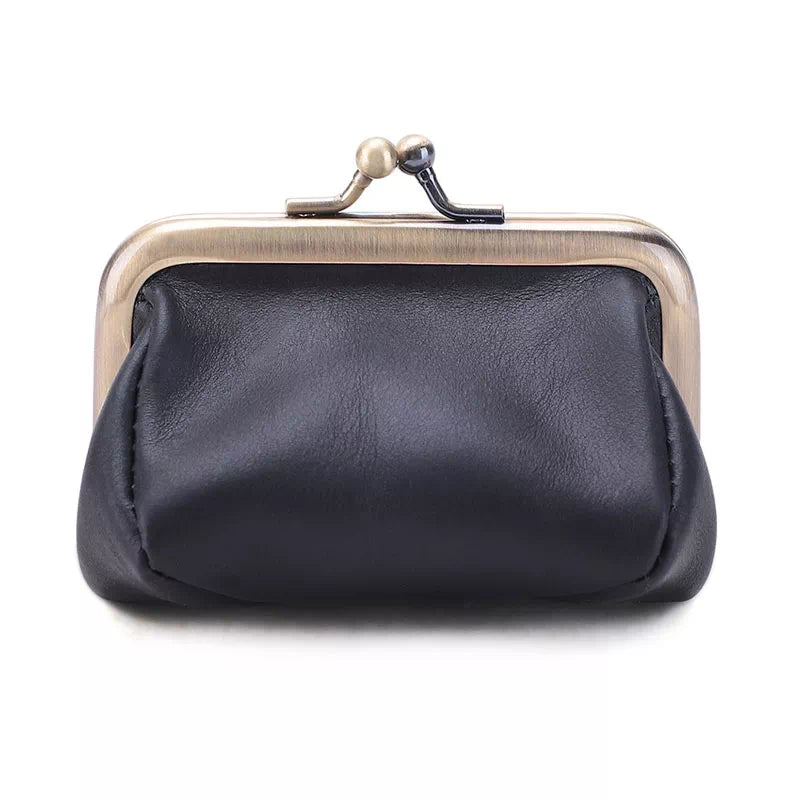 Kiss Lock Coin Purse - Leather Purse Backpack