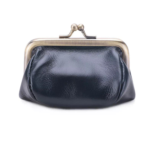 Kiss Lock Coin Purse - Leather Purse Backpack