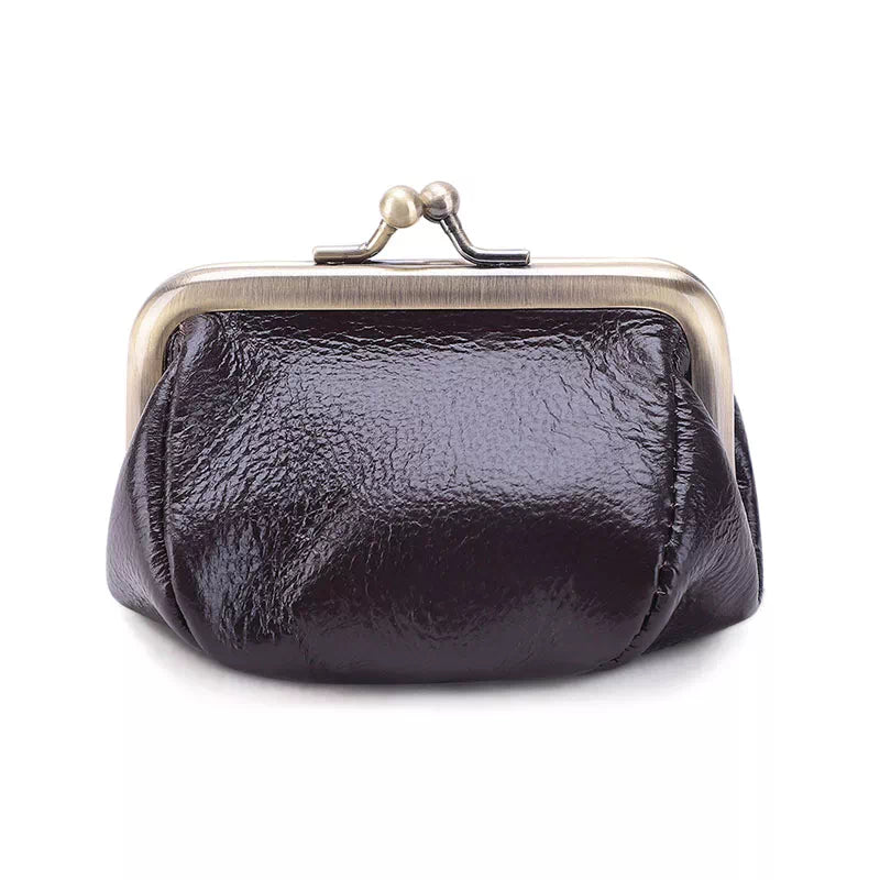 Kiss Lock Coin Purse - Leather Purse Backpack