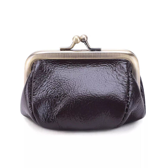 Kiss Lock Coin Purse - Leather Purse Backpack