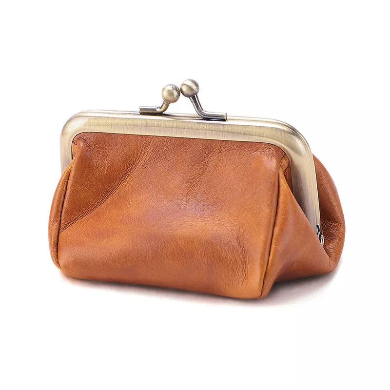 Kiss Lock Coin Purse - Leather Purse Backpack
