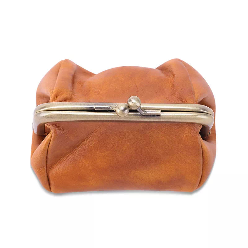 Kiss Lock Coin Purse - Leather Purse Backpack