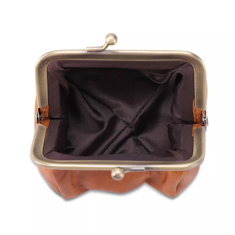 Kiss Lock Coin Purse - Leather Purse Backpack