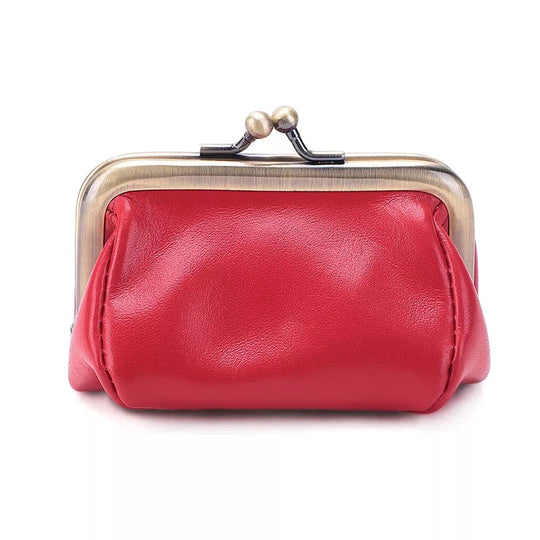 Kiss Lock Coin Purse - Leather Purse Backpack