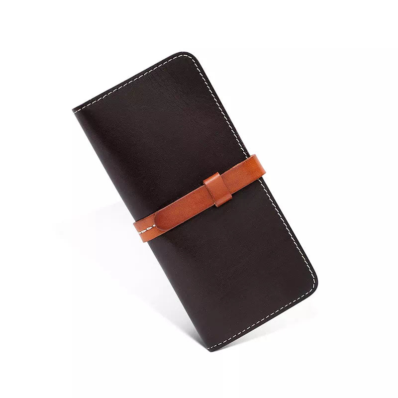 Women's Bifold Leather Wallet - Leather Purse Backpack