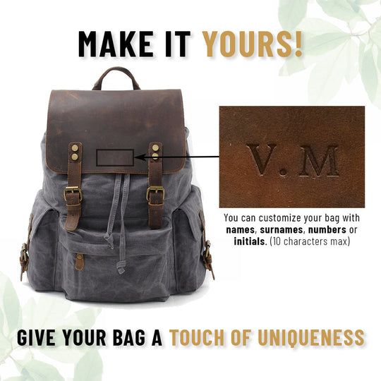 Waxed Canvas Backpack – Durable, Water-Resistant Bag with Classic Style - Leather Purse Backpack