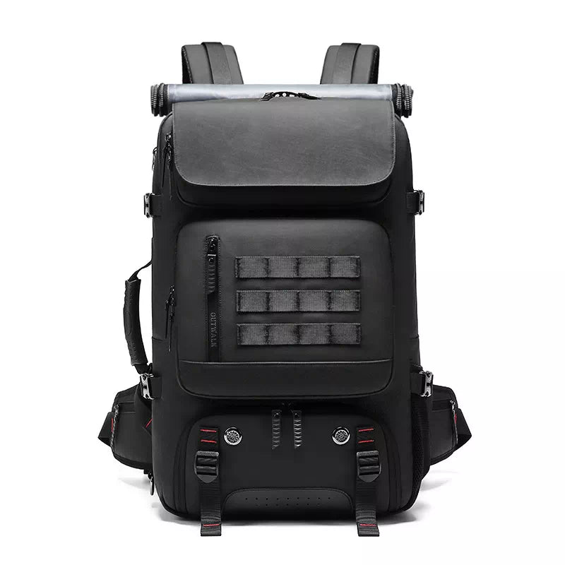 Expandable charging backpack in black color
