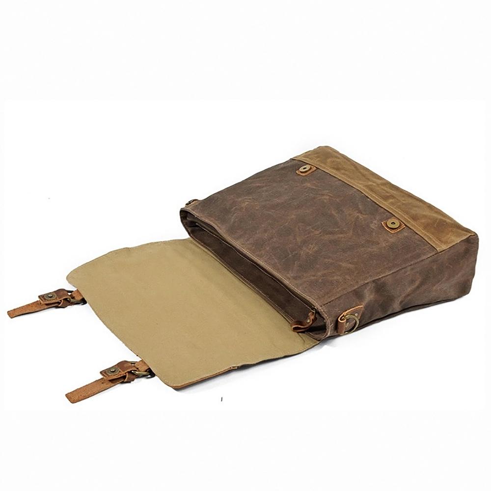 Sleek and versatile waxed canvas vintage messenger bag