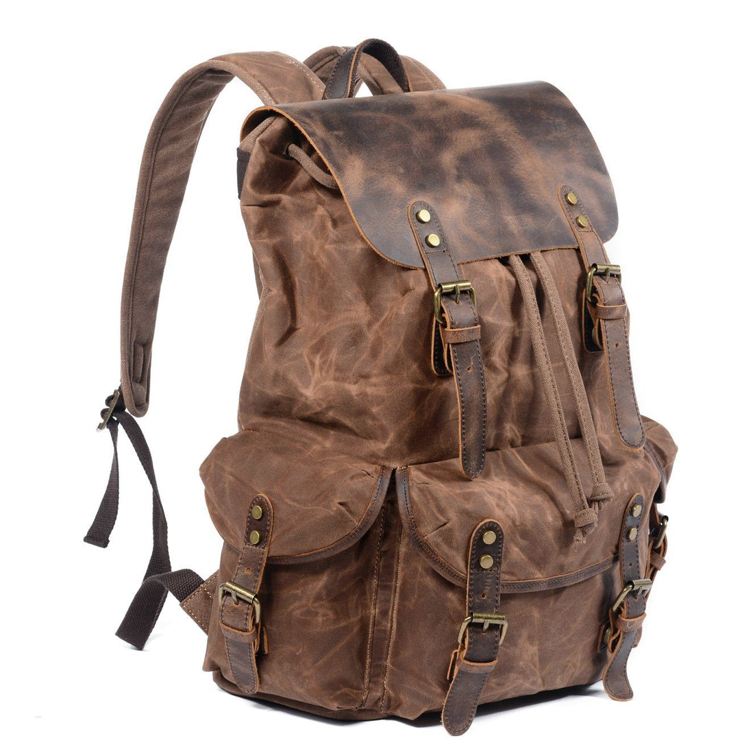 Elegant Canvas Leather Backpack – Durable, Stylish Bag for Everyday Use - Leather Purse Backpack