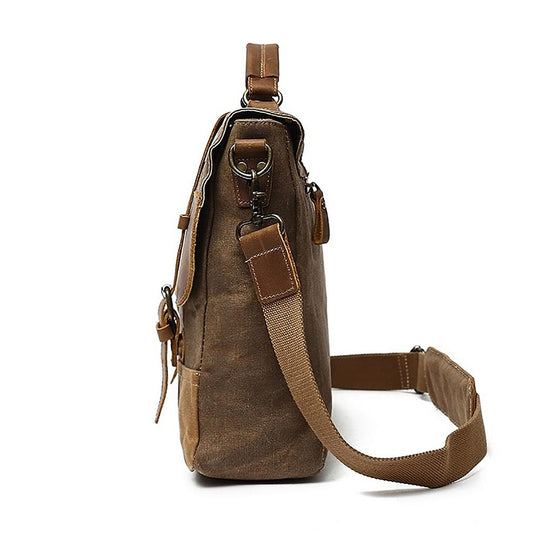Vintage-style waxed canvas messenger for everyday use