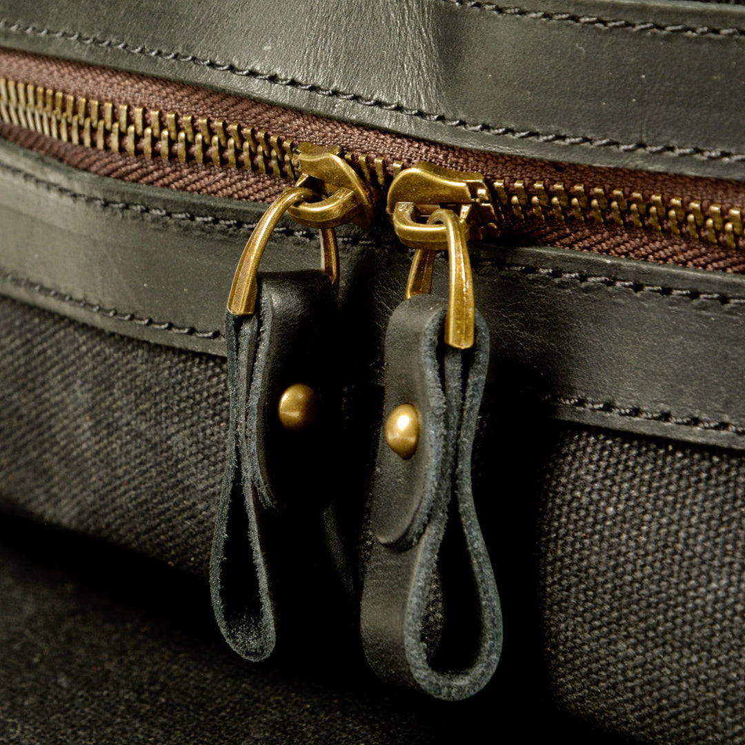 Vintage Canvas Rucksack Backpack with Adjustable Straps & Pockets - Leather Purse Backpack
