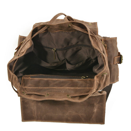 Versatile Canvas Drawstring Rucksack – Durable for Everyday Use - Leather Purse Backpack