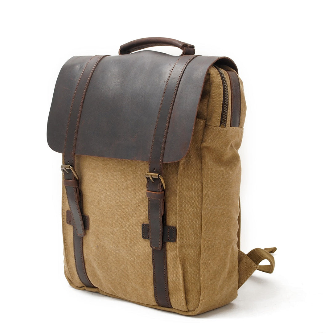 Retro Vintage Bookbag with Multiple Pockets and Stylish Look - Leather Purse Backpack