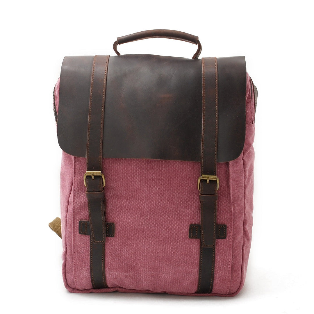 Retro Vintage Bookbag with Multiple Pockets and Stylish Look - Leather Purse Backpack