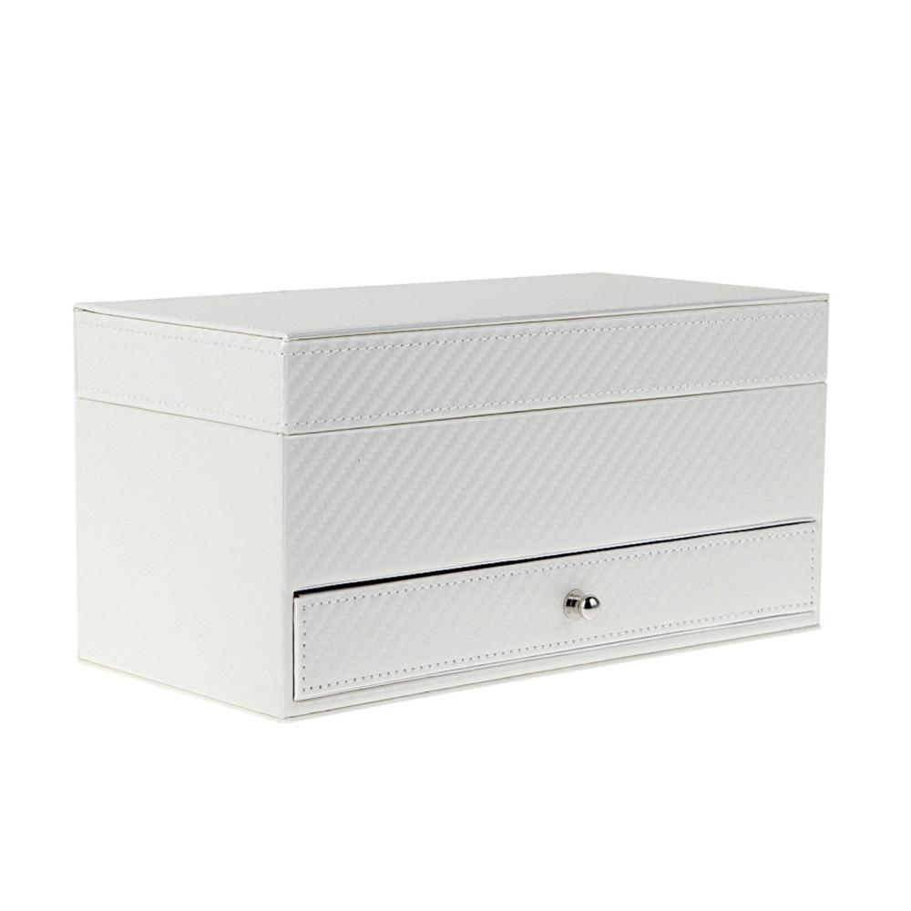 White Leather Watch and Jewelry Storage Box - Leather Purse Backpack