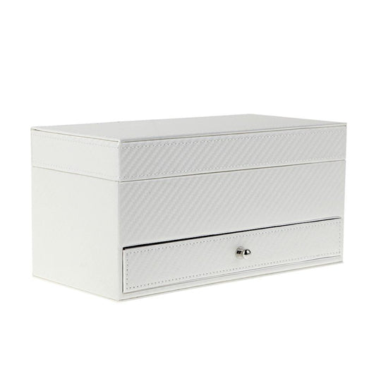 White Leather Watch and Jewelry Storage Box - Leather Purse Backpack