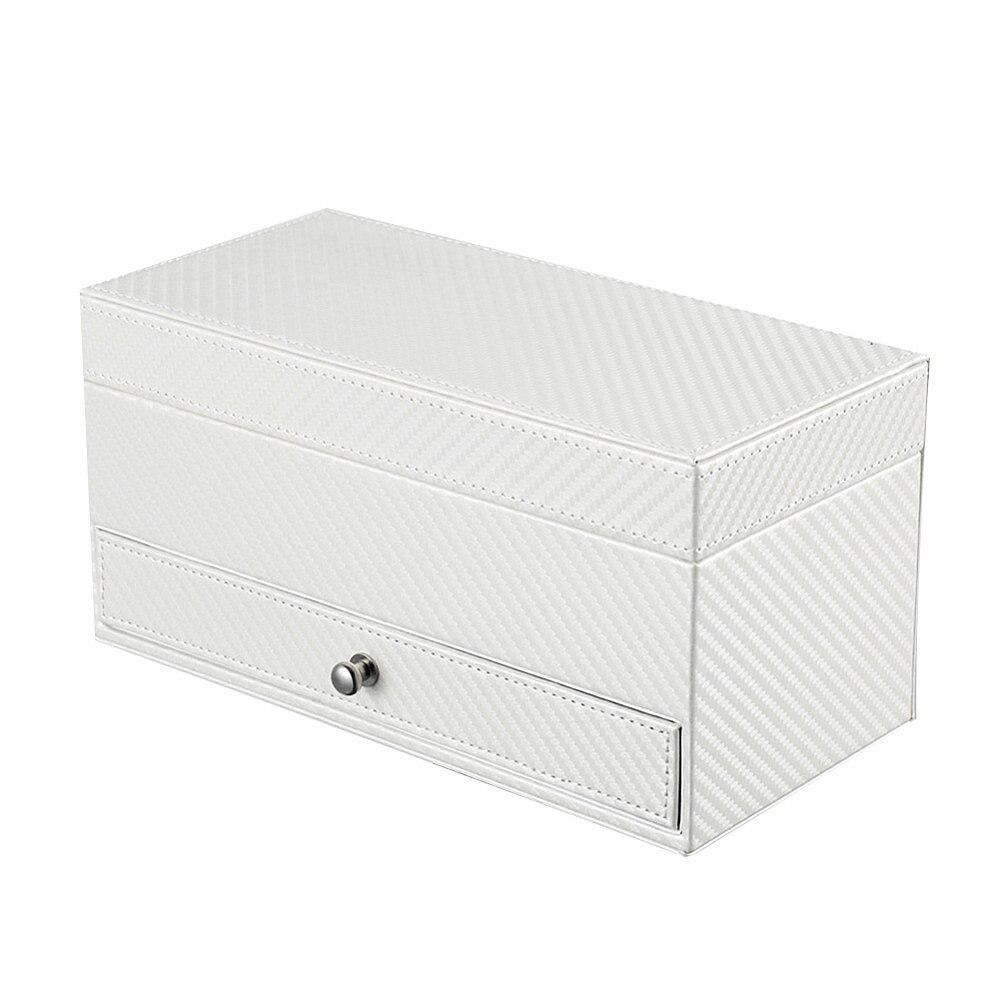 White Leather Watch and Jewelry Storage Box - Leather Purse Backpack