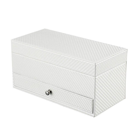 White Leather Watch and Jewelry Storage Box - Leather Purse Backpack