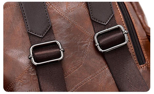 Retro style side zipper genuine leather backpack in a range of colors