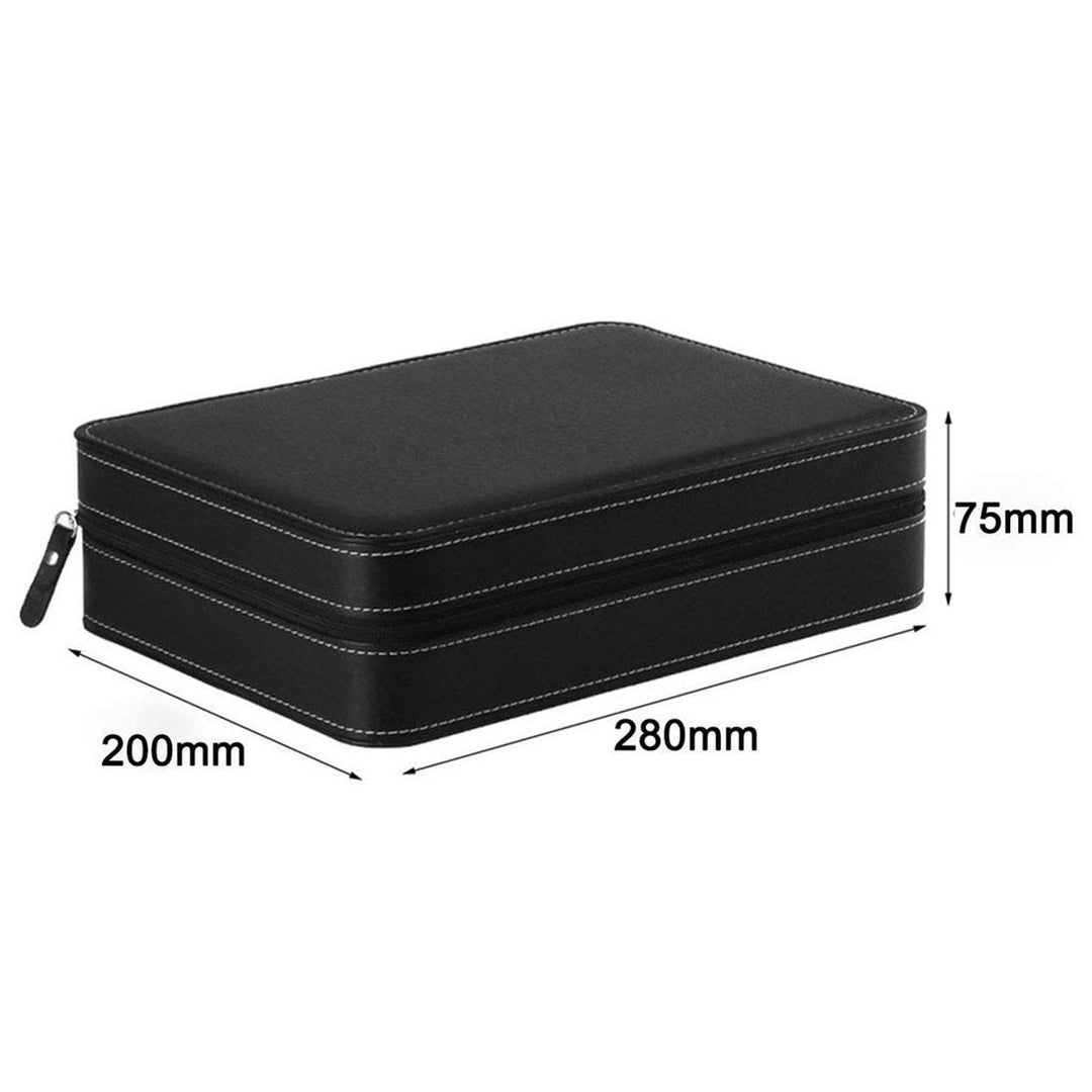 10 Slots Black Portable Travel Watch and Jewelry Storage Box - Leather Purse Backpack