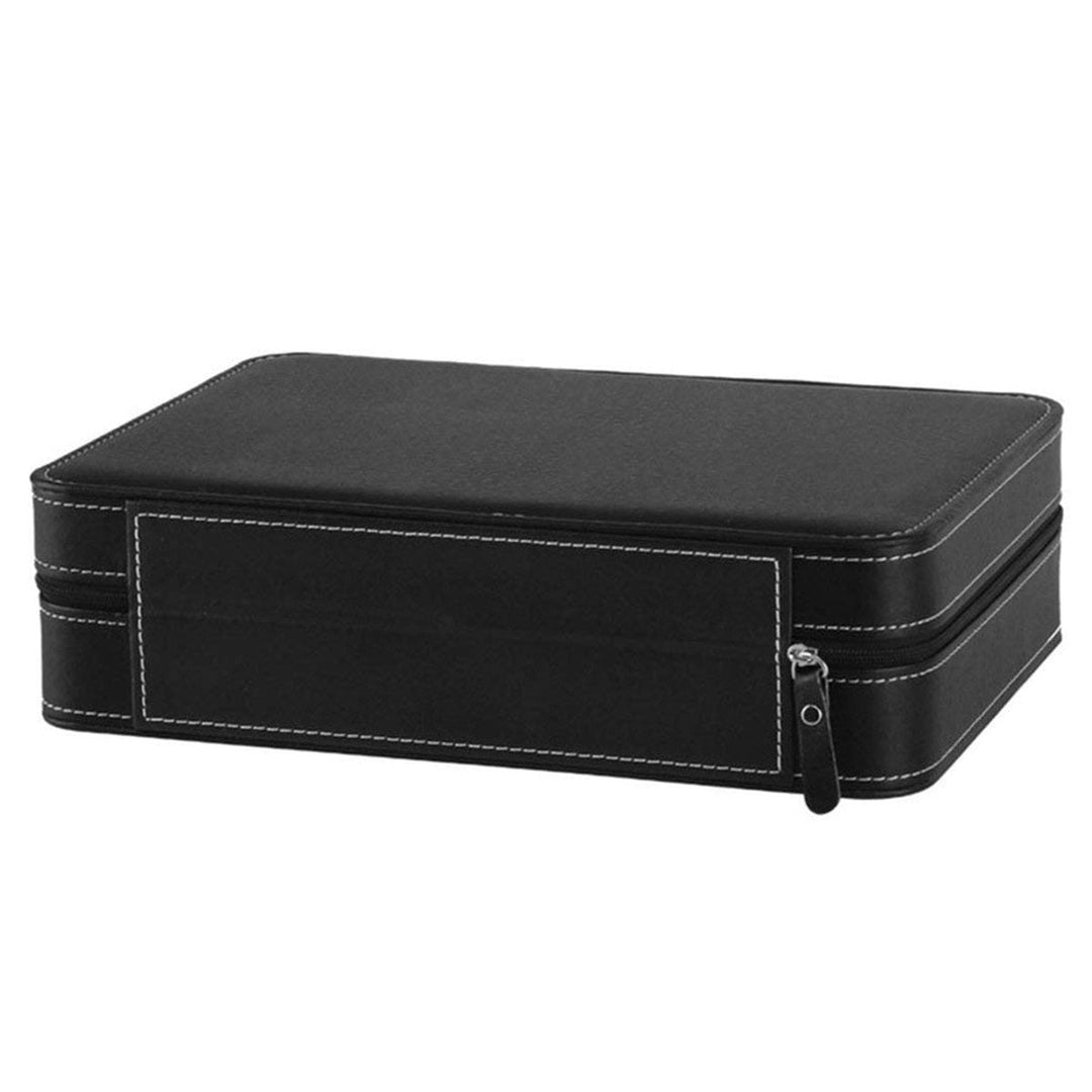 10 Slots Black Portable Travel Watch and Jewelry Storage Box - Leather Purse Backpack