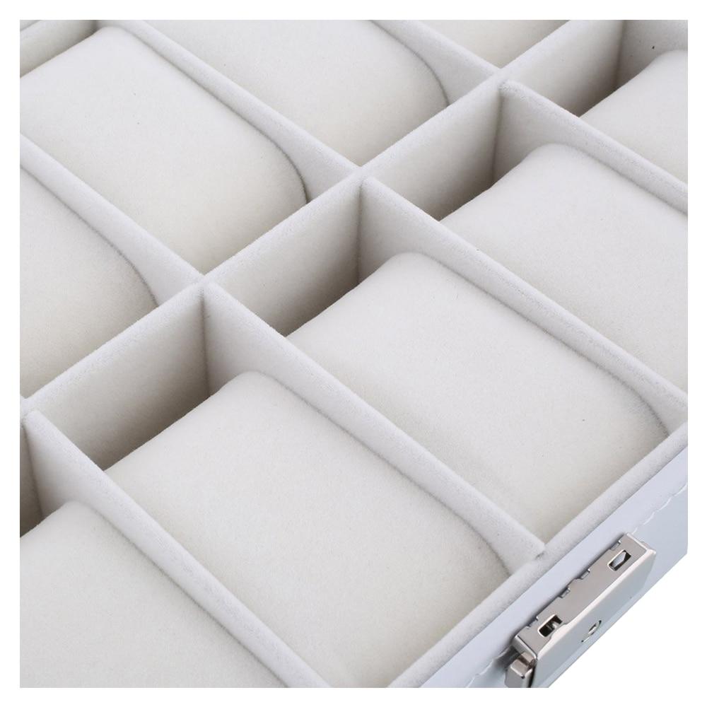 White Wood and Leather Watch Jewelry Storage Box - Leather Purse Backpack