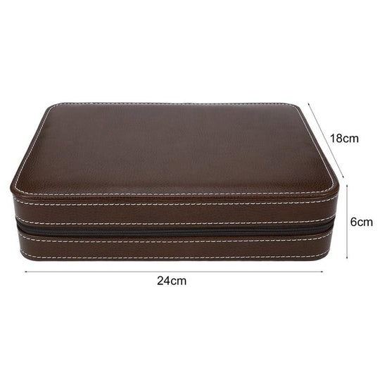 Brown Leather Watch Zippered Box Storage - Leather Purse Backpack