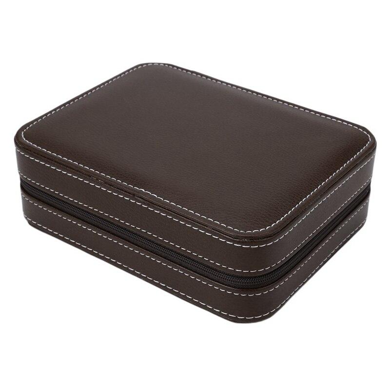 Brown Leather Watch Zippered Box Storage - Leather Purse Backpack