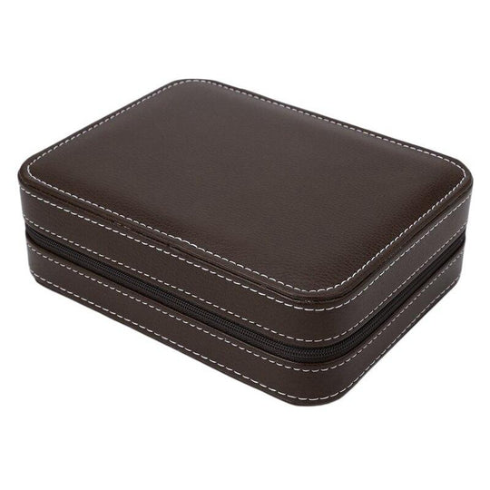 Brown Leather Watch Zippered Box Storage - Leather Purse Backpack