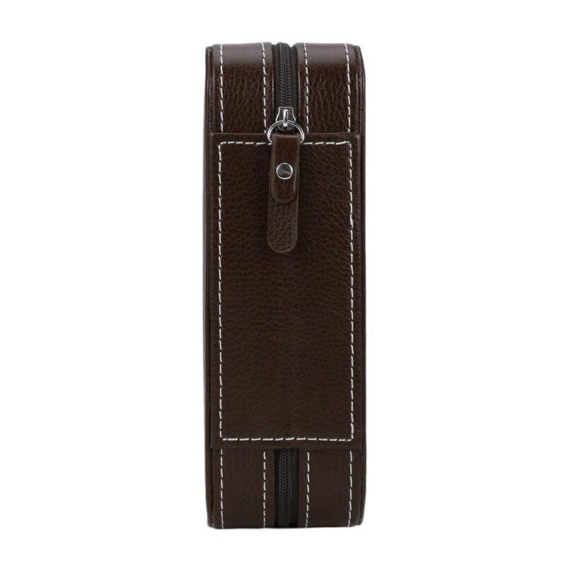 Brown Leather Watch Zippered Box Storage - Leather Purse Backpack