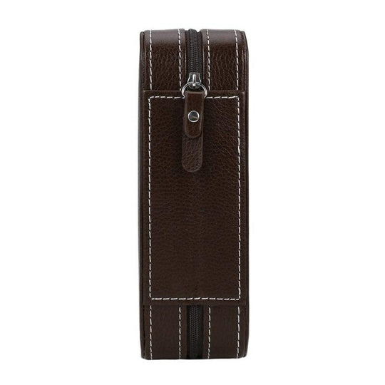 Brown Leather Watch Zippered Box Storage - Leather Purse Backpack