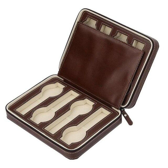 Brown Leather Watch Zippered Box Storage - Leather Purse Backpack