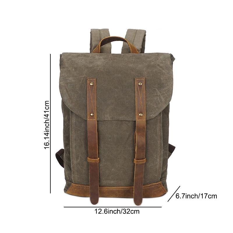 Vintage waxed canvas trekking backpack for men 20-35L