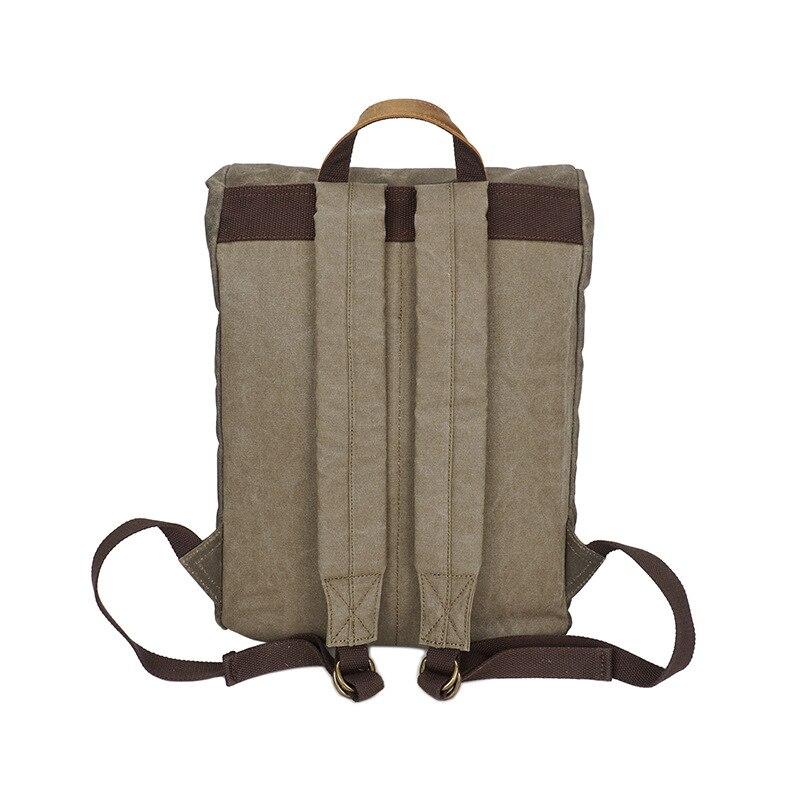 Waxed canvas leather retro travel backpack 20-35 liters