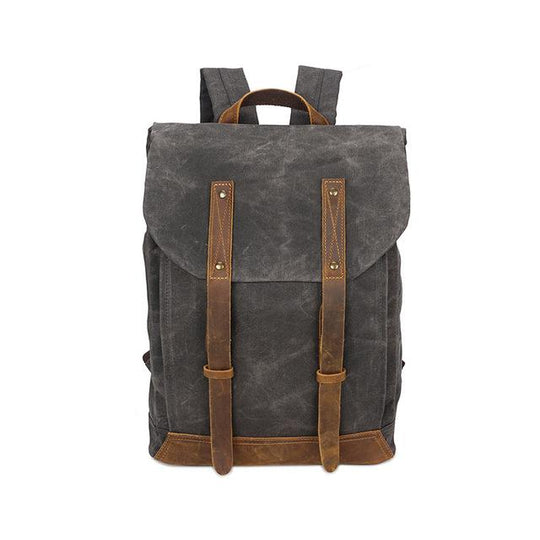 Vintage waxed canvas leather backpack for men 20-35 liters