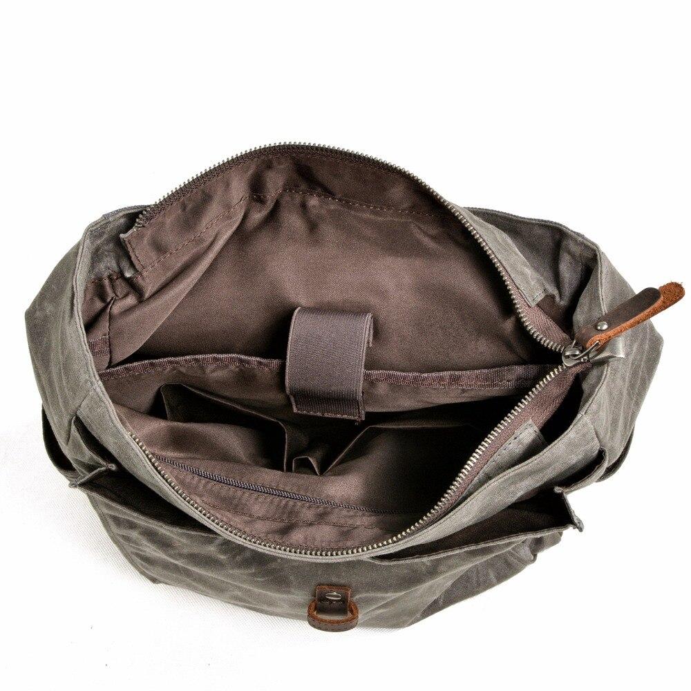 Traveling daypack in canvas leather 20-35 liters