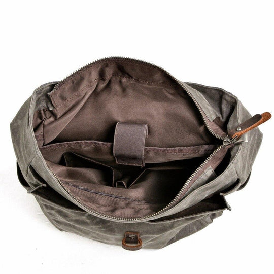 Traveling daypack in canvas leather 20-35 liters