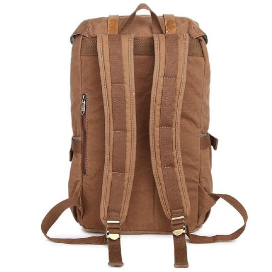 Water-resistant canvas leather multi-functional trekking backpack 20-35L