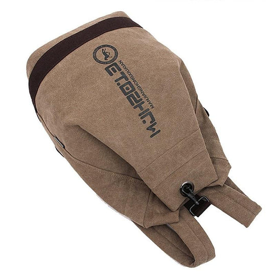 20L brown canvas leather daypack for men and women