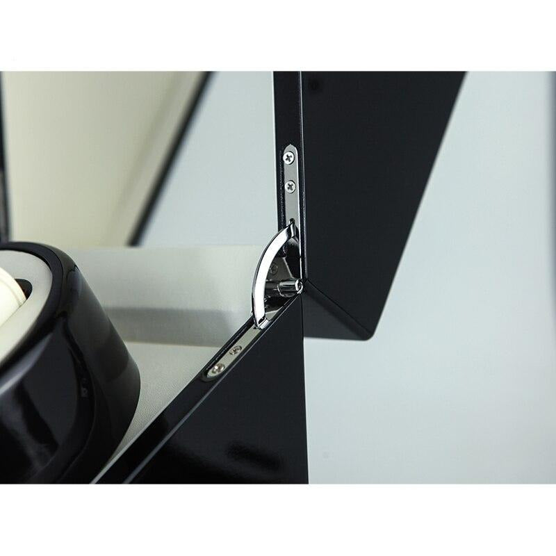 Four-Grid Watch Winder Holder Display Black Watch Box - Leather Purse Backpack