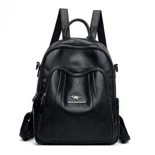 Spacious designer PU leather shoulder bag and backpack for casual use