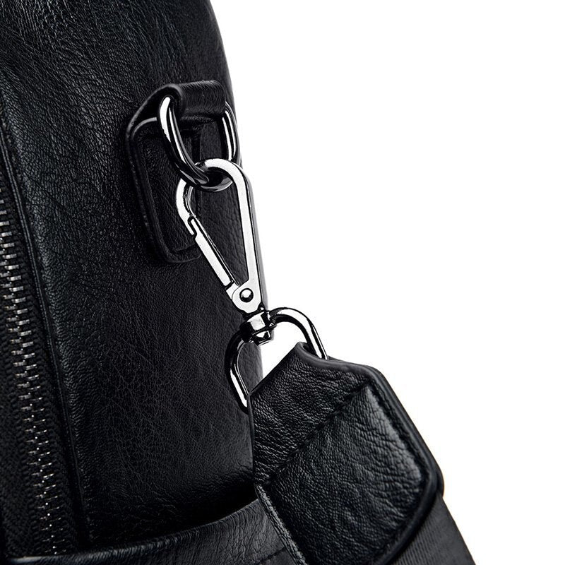 Large capacity luxury designer casual PU leather shoulder bag and backpack