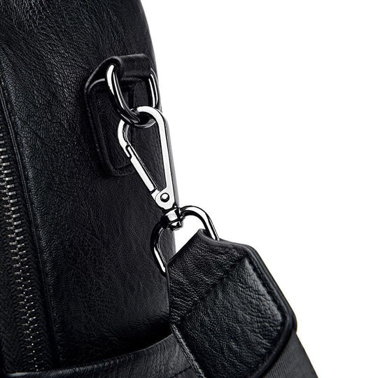 Large capacity luxury designer casual PU leather shoulder bag and backpack