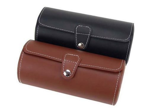 Brown Leather Watch and Jewelry Travel Case - Leather Purse Backpack