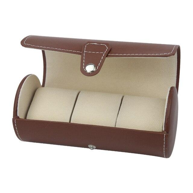 Brown Leather Watch and Jewelry Travel Case - Leather Purse Backpack